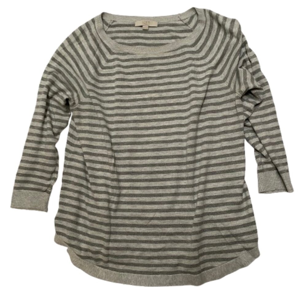 LOFT Plus Striped Luxe Knit Shirttail Tunic Sweater